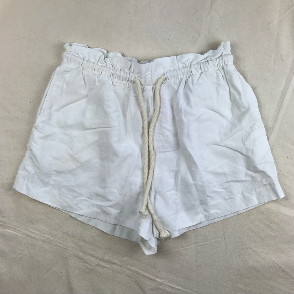 NWT H&M White Linen Drawstring Shorts